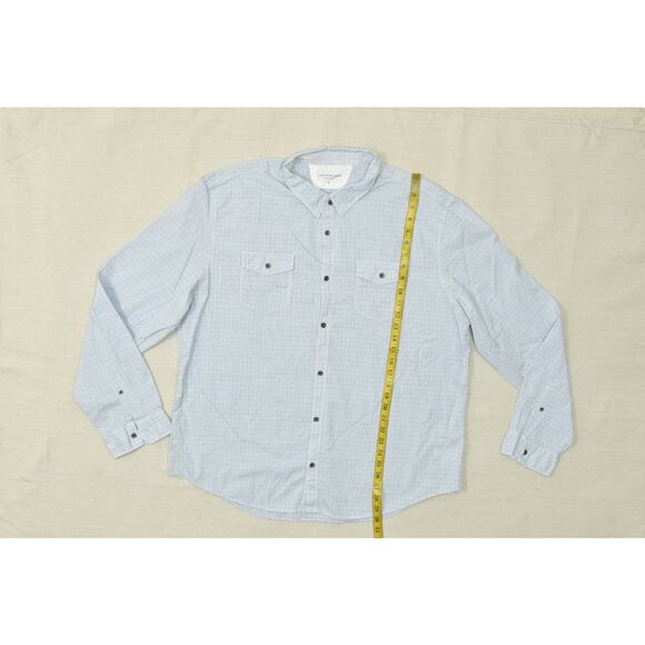 Calvin Klein Jeans Men's Regular Size XXL Blue White Pinstripe Button Shirt - Picture 3 of 8
